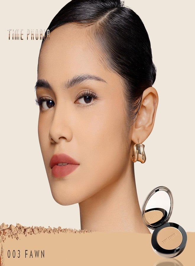 TIMEPHORIA Timeless Optima Cover-Blur Skin Perfection Powder Foundation - Full Coverage, Blur Matte Finish, 16H Oil Control, Non-Comedogenic, with Double-Sided Applicator (03 Fawn) - Image 2